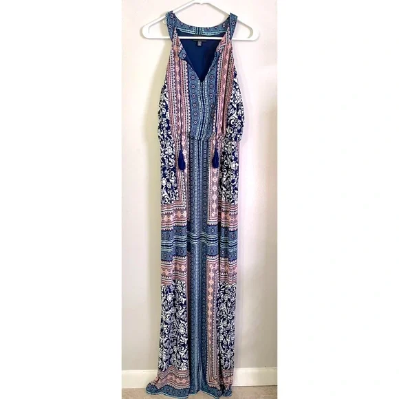 auw maxi dress Adult Oceans Aglow Marine Life Cap Sleeve Maxi Dress With Pockets 8-10